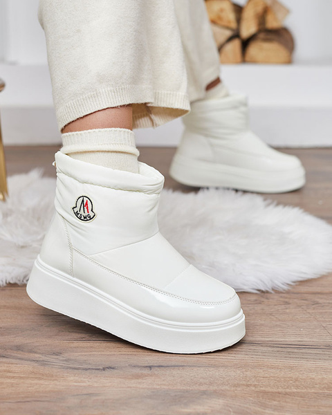 Royalfashion Женские сапоги-слипы белого цвета Ademra
