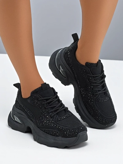 Royalfashion Women's sporty sneakers with rhinestones Bloss