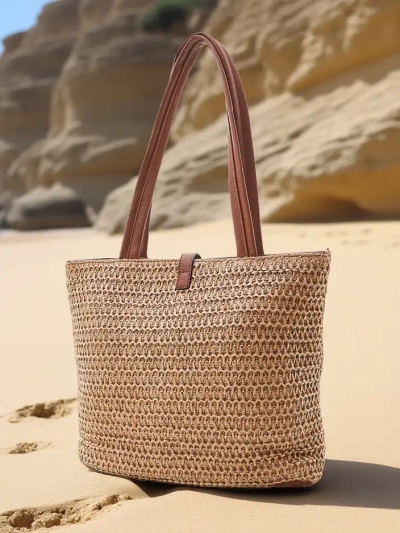Royalfashion Large straw women's handbag