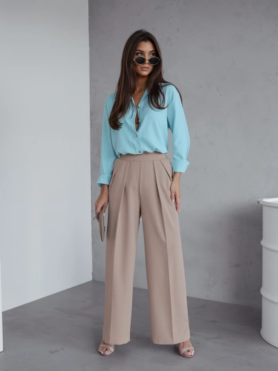 Royalfashion Широкие женские брюки со складкой
