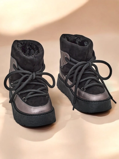 Royalfashion Women's lace-up snow boots Iniuc