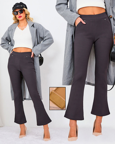 Royalfashion Black women's eco-leather leggings a'la bells